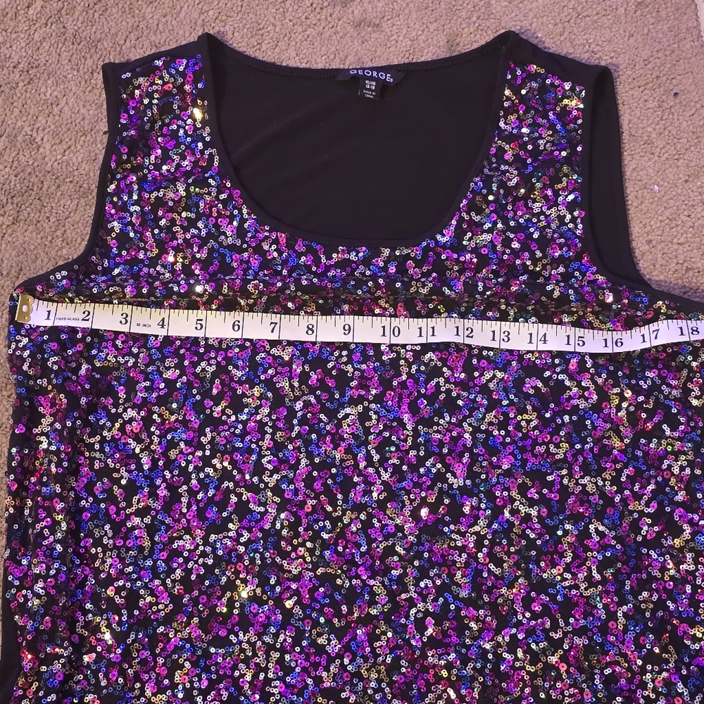 George Womens Glittery Tank Top - Picture 3 of 6